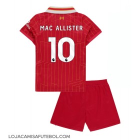 Camisa de Futebol Liverpool Alexis Mac Allister #10 Equipamento Principal Infantil 2024-25 Manga Curta (+ Calças curtas)